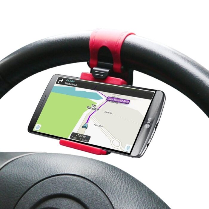 Red 4.8 Inch Car Steering Wheel Mobile Holder