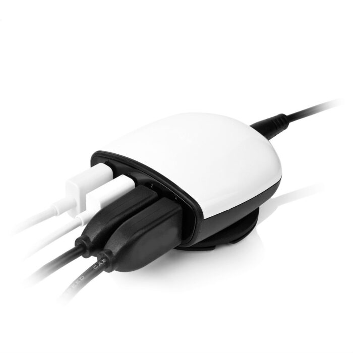 White 4 Usb Ports Car Charger