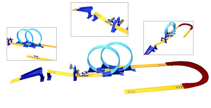 High Speed Multi-Loop Pull Back Car Racer Toy Track Set