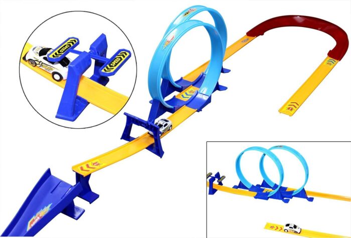 High Speed Multi-Loop Pull Back Car Racer Toy Track Set