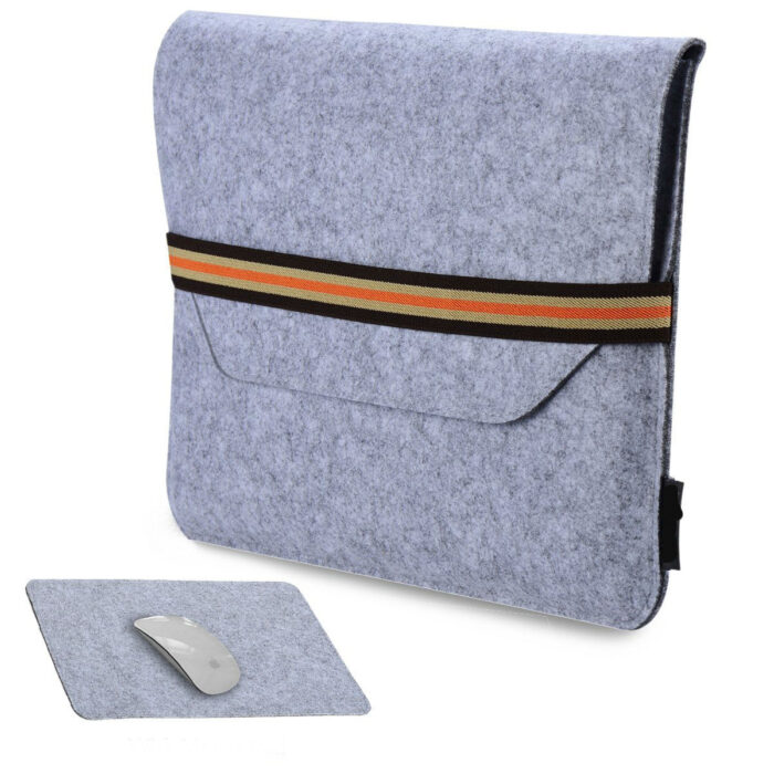 Light Grey 13.3 inch Protective Felt Laptop Sleeve