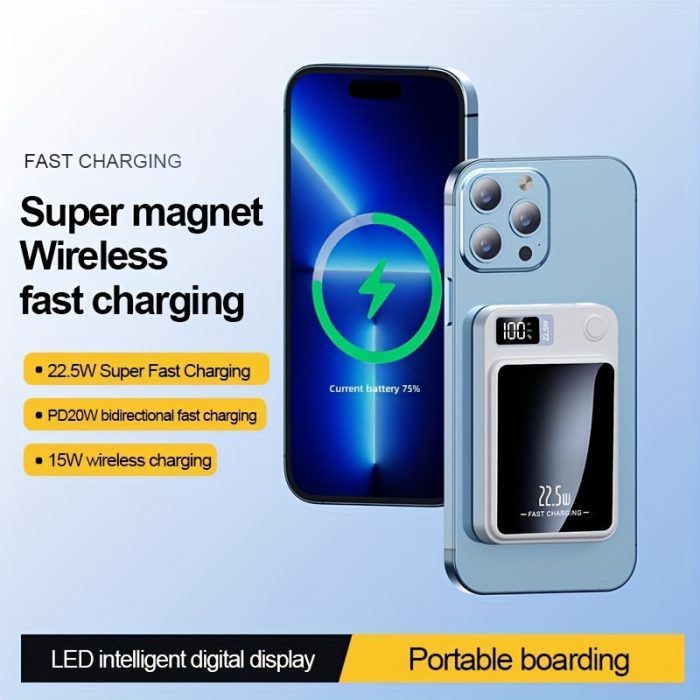 10000 Mah Magnetic Absorption Wireless Power Bank Zahuu