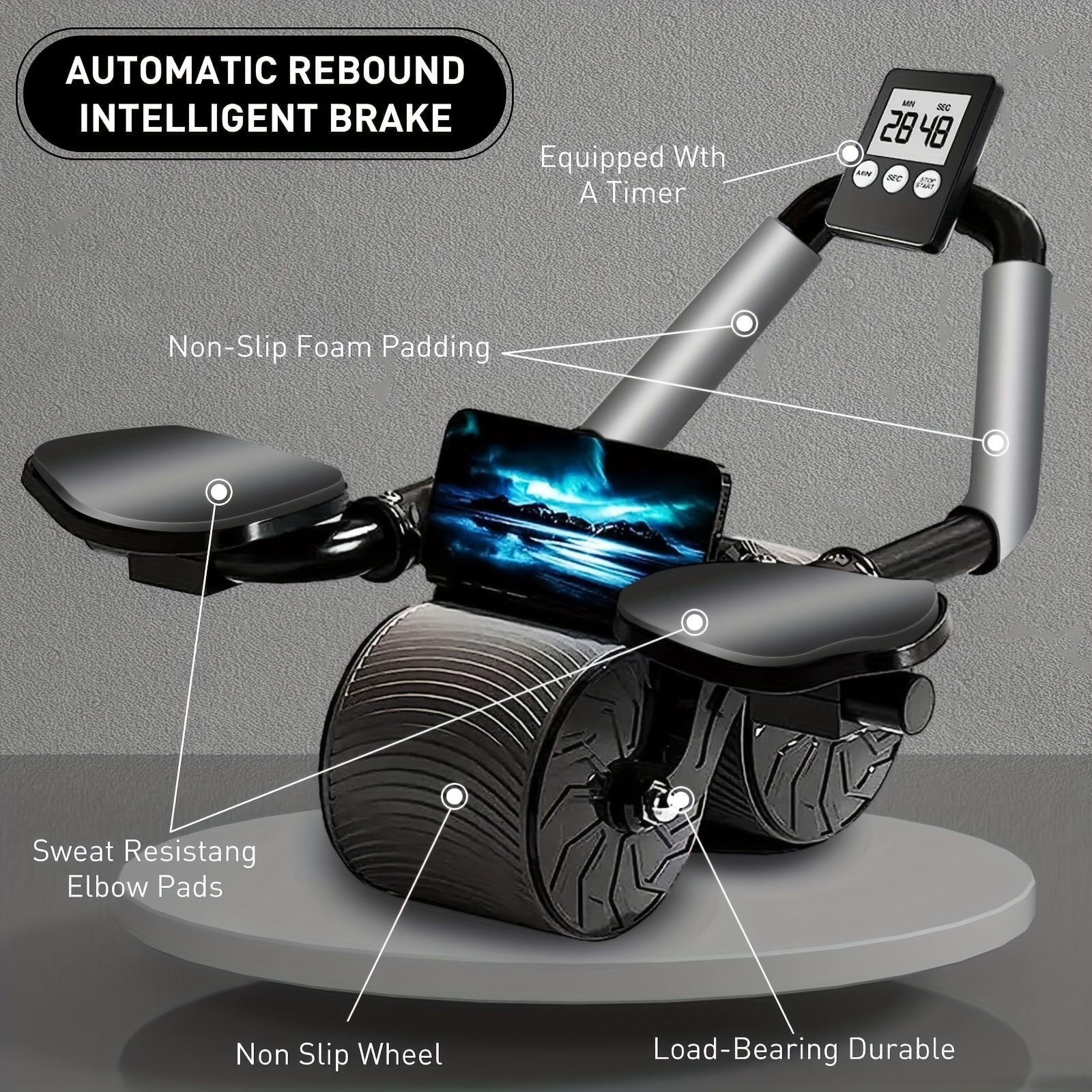 Ab Roller Wheel With Knee Mat Zahuu.com 1