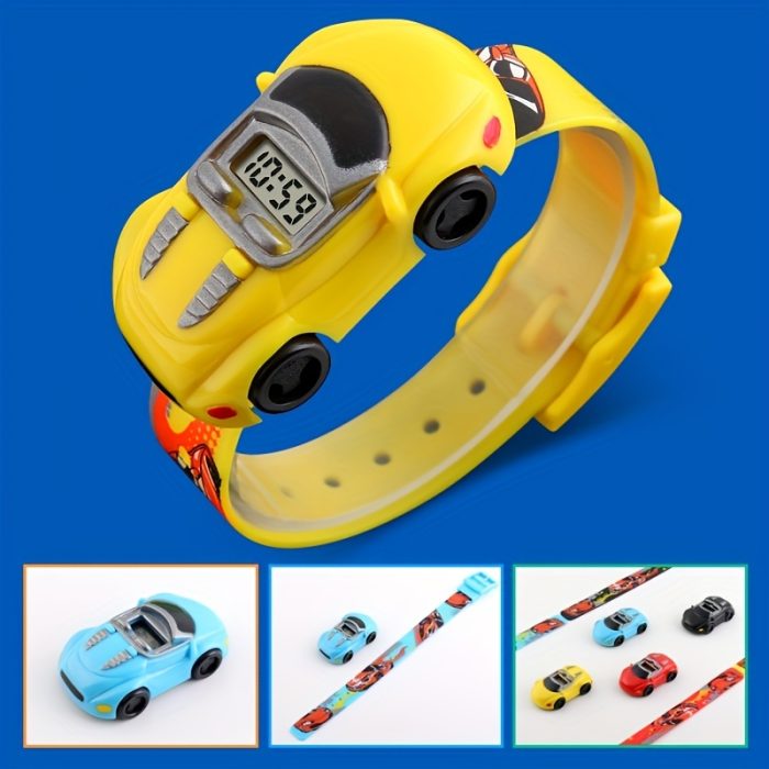 Cartoon Small Car Shape Children Digital Display Electronic Watch Zahuu.com