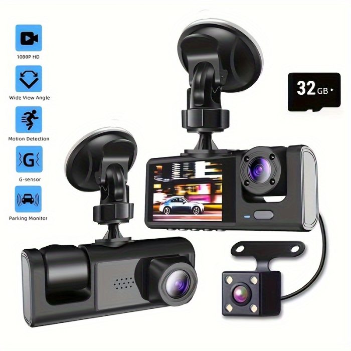 FHD 1080P 3 Channels Car DVR Camera Zahuu.com