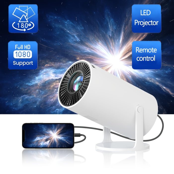 Portable Mini Projector, 180° Rotatable Outdoor Projector zahuu.com