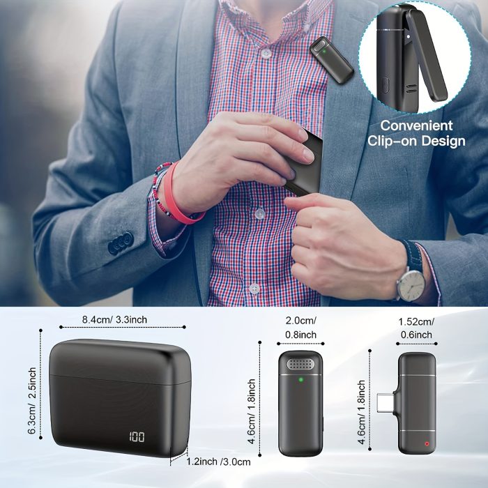 Professional Wireless Lavalier Microphone For Phones With Charging Case zahuu.com